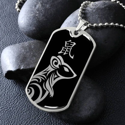 Year of the Water Rat Dog Tag Necklace
