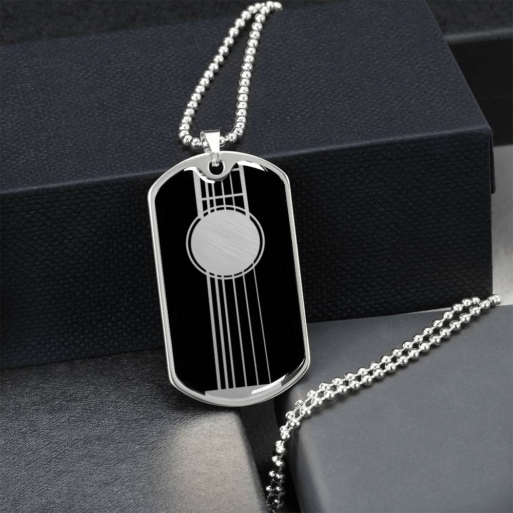 Guitar Dog Tag Necklace