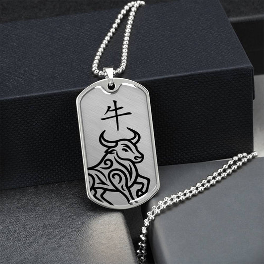 Year of the Metal Ox Dog Tag Necklace