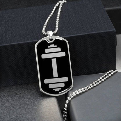 Dumbbell Dog Tag Necklace