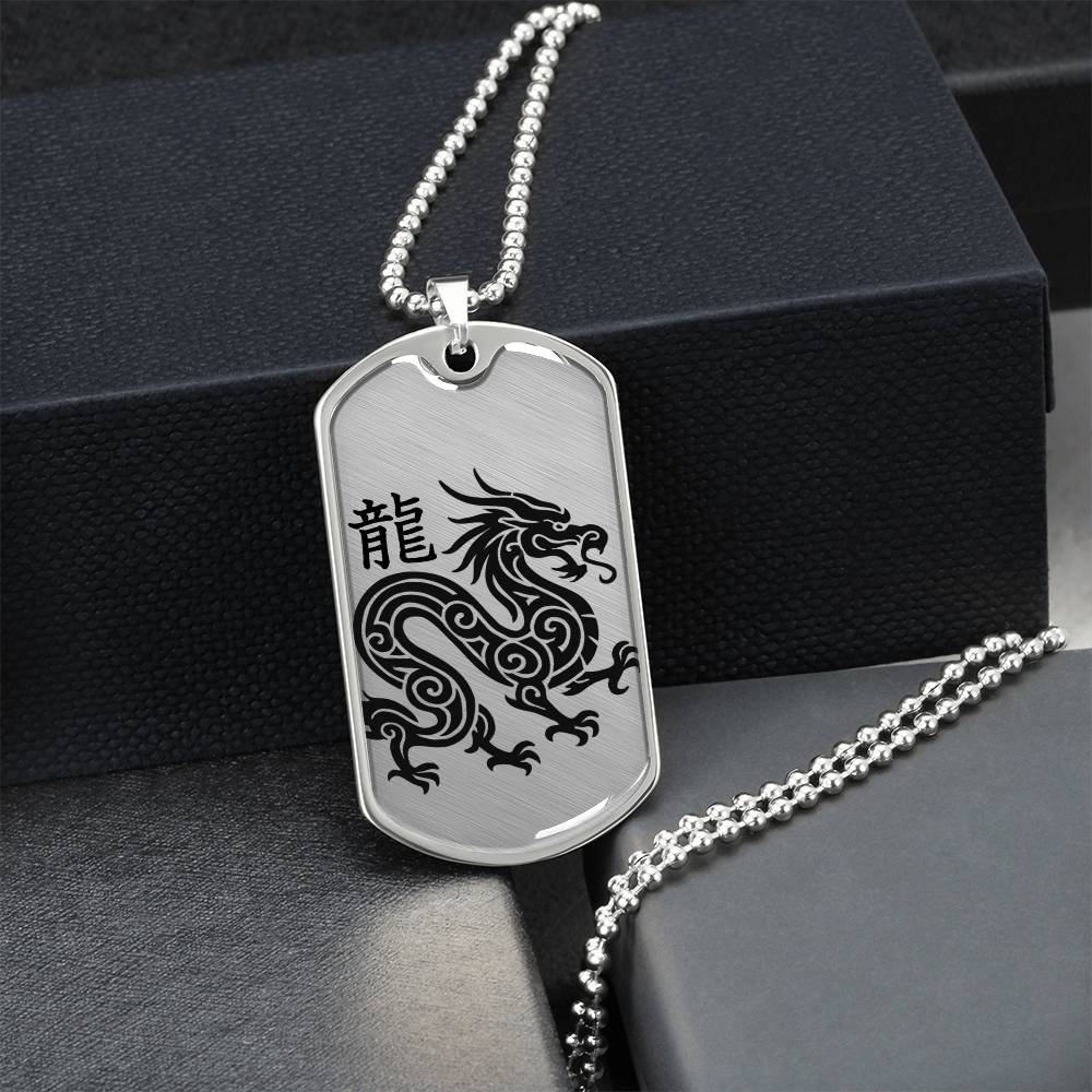 Year of the Metal Dragon Dog Tag Necklace