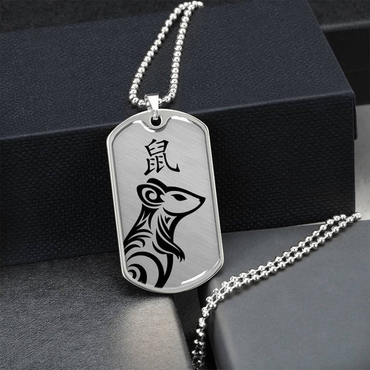 Year of the Metal Rat Dog Tag Necklace