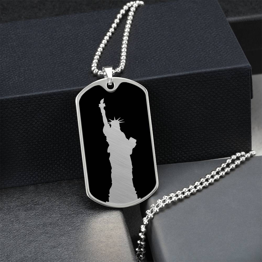 Statue of Liberty Dog Tag Necklace