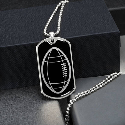 American Football Dog Tag Necklace