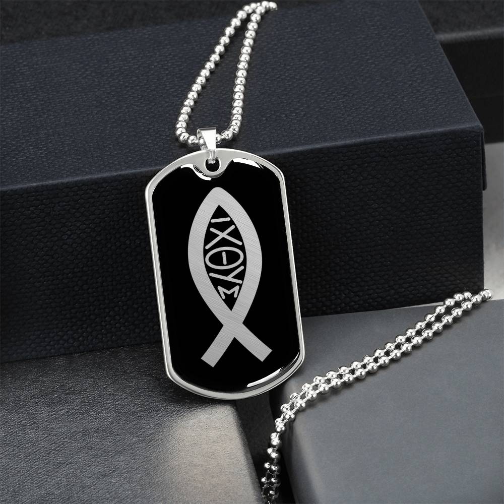 Ichthys Dog Tag Necklace