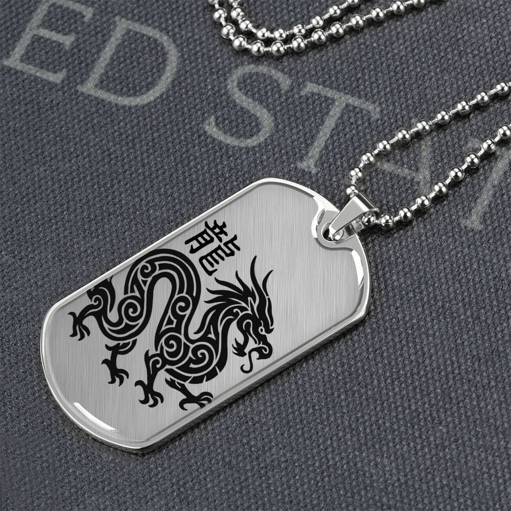 Year of the Metal Dragon Dog Tag Necklace