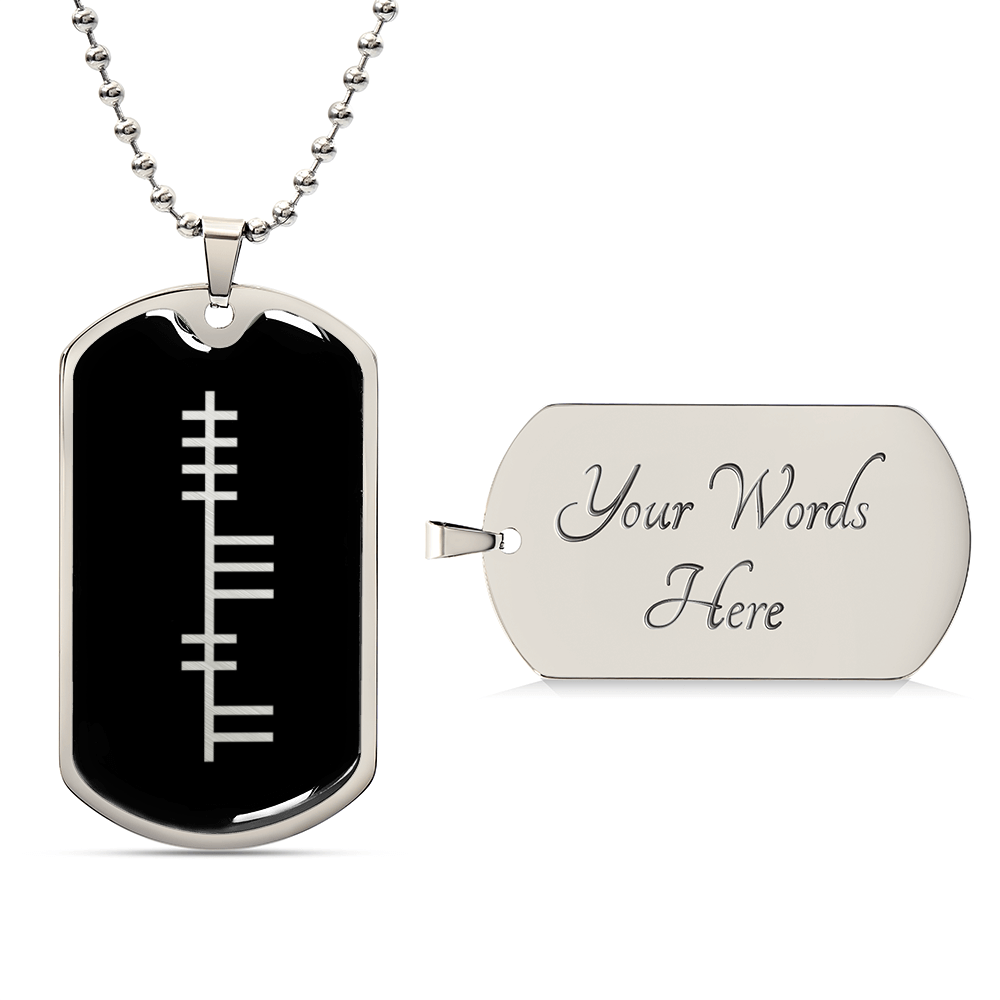 Love in Ogham Dog Tag Necklace