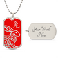 Year of the Fire Rabbit Dog Tag Necklace