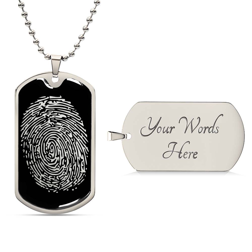 Fingerprint Dog tag Necklace