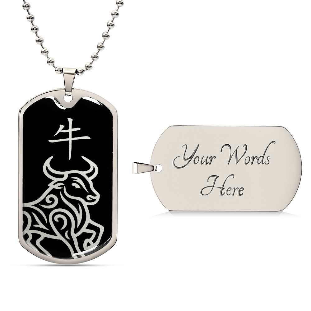 Year of the Water Ox Dog Tag Necklace