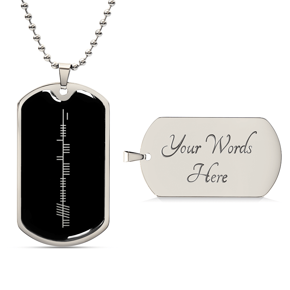 Friendship in Ogham Dog Tag Necklace