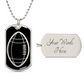 American Football Dog Tag Necklace