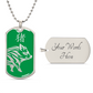 Year of the Wood Pig Dog Tag Necklace