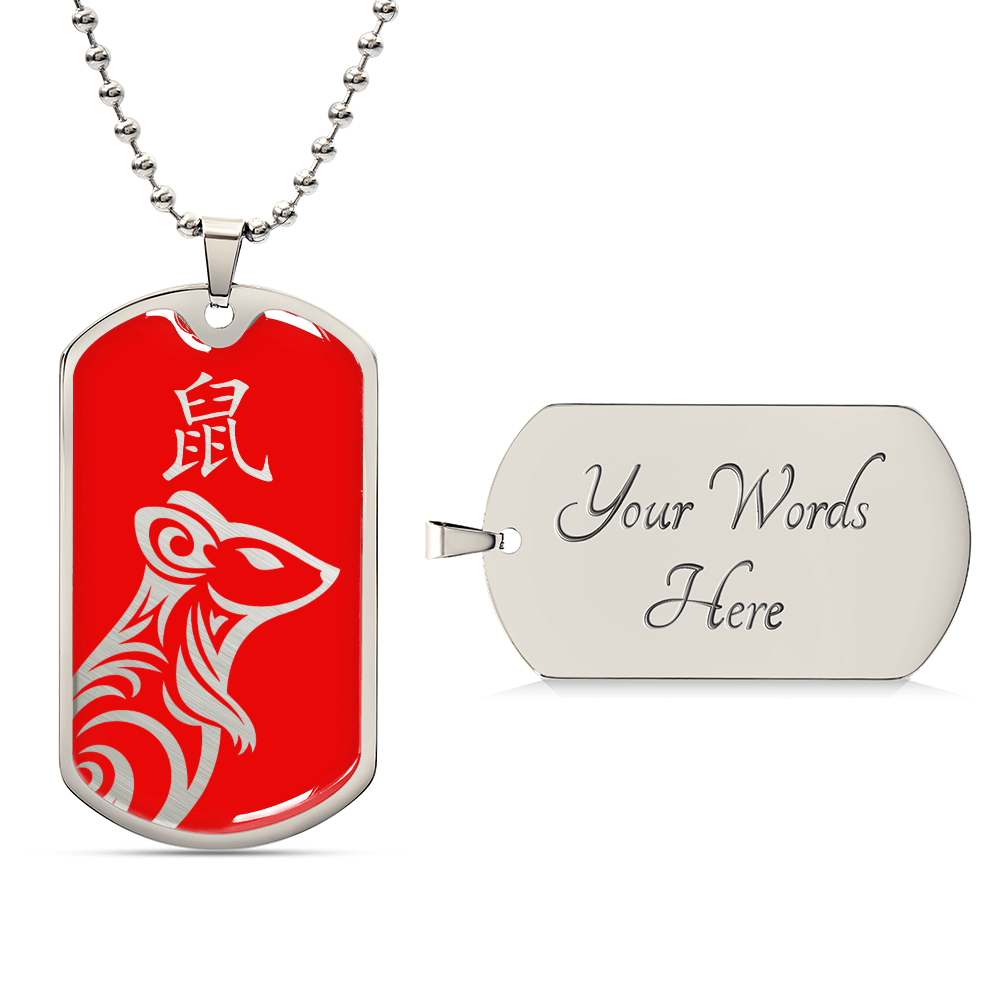 Year of the Fire Rat Dog Tag Necklace