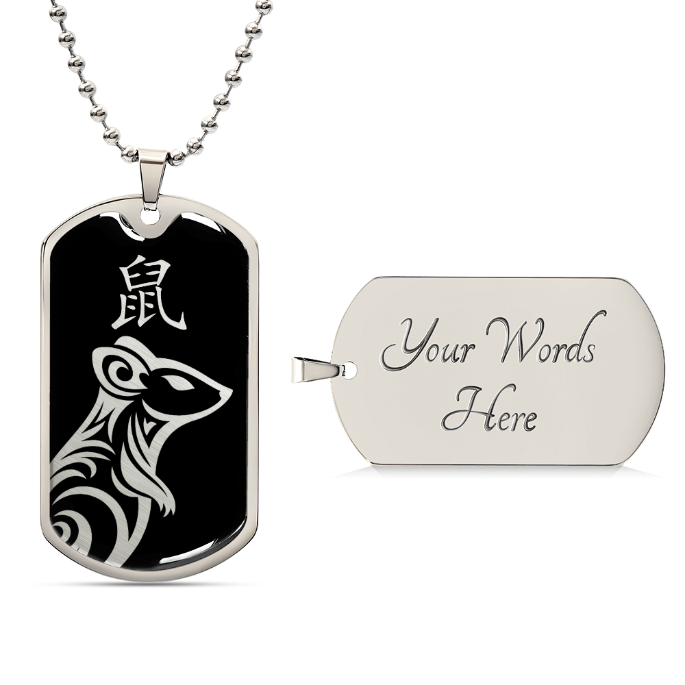 Year of the Water Rat Dog Tag Necklace
