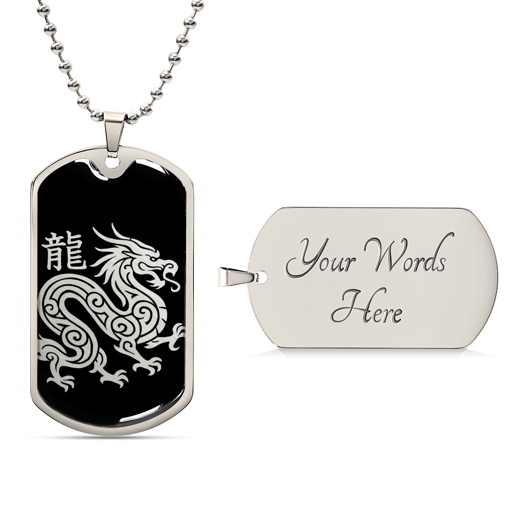 Year of the Water Dragon Dog Tag Necklace