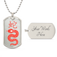 Year of the Metal Snake Dog Tag Necklace