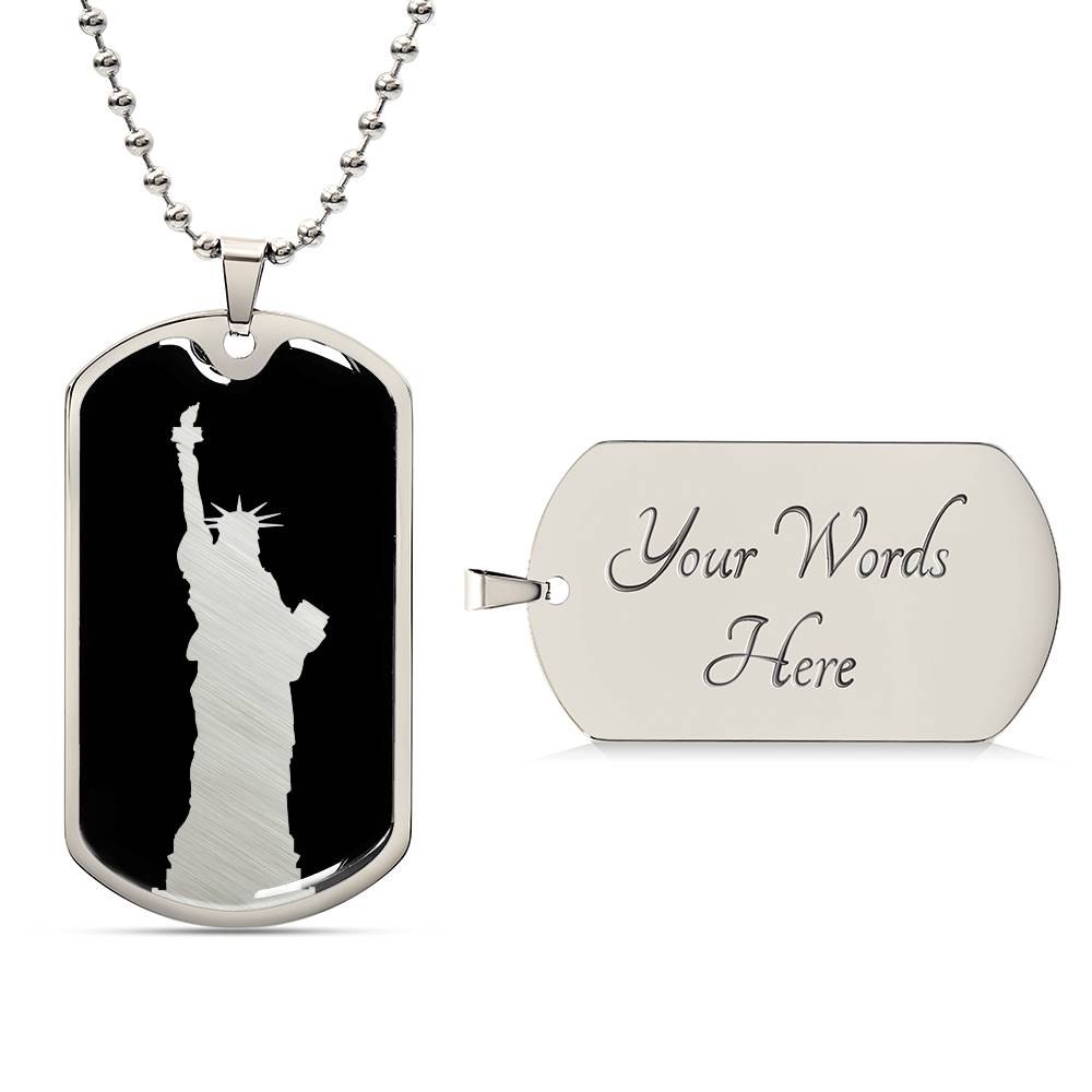 Statue of Liberty Dog Tag Necklace