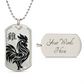 Year of the Metal Rooster Dog Tag Necklace