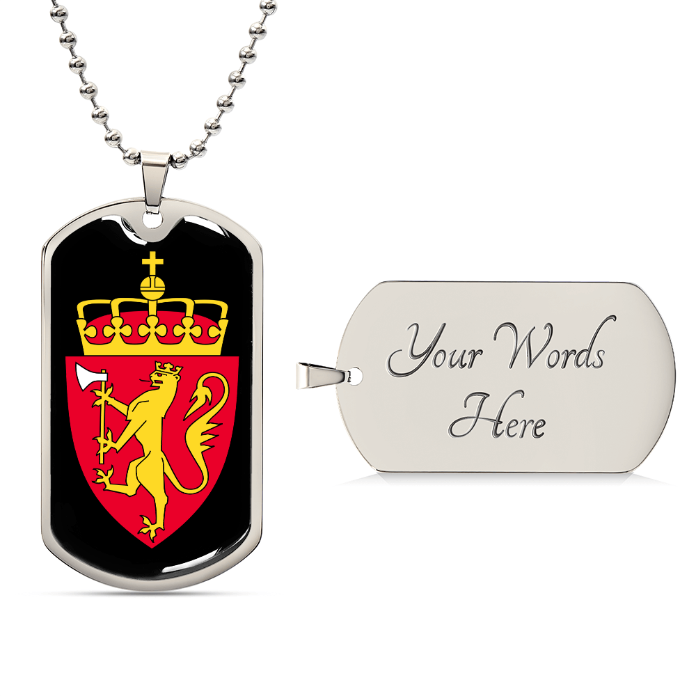 Coat of arms of Norway Dog Tag Necklace