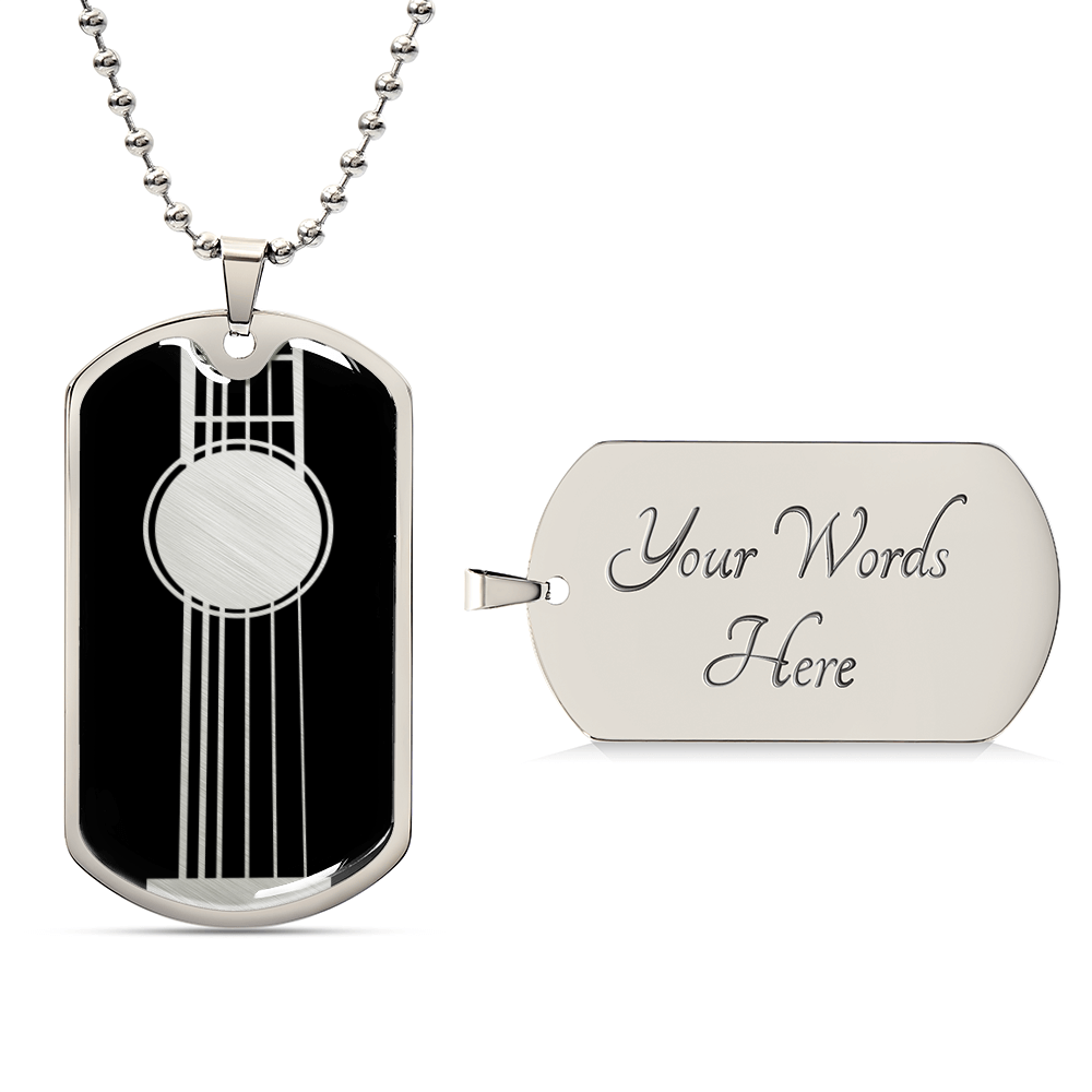 Guitar Dog Tag Necklace