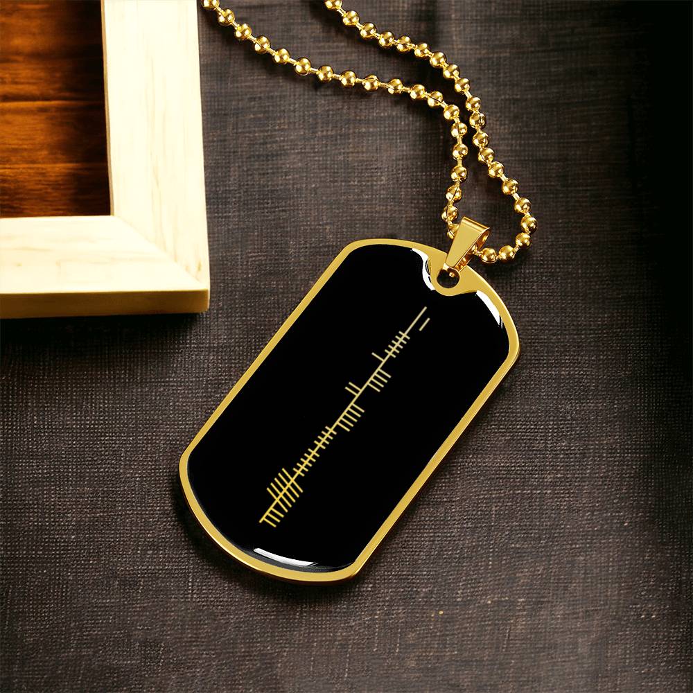 Friendship in Ogham Dog Tag Necklace