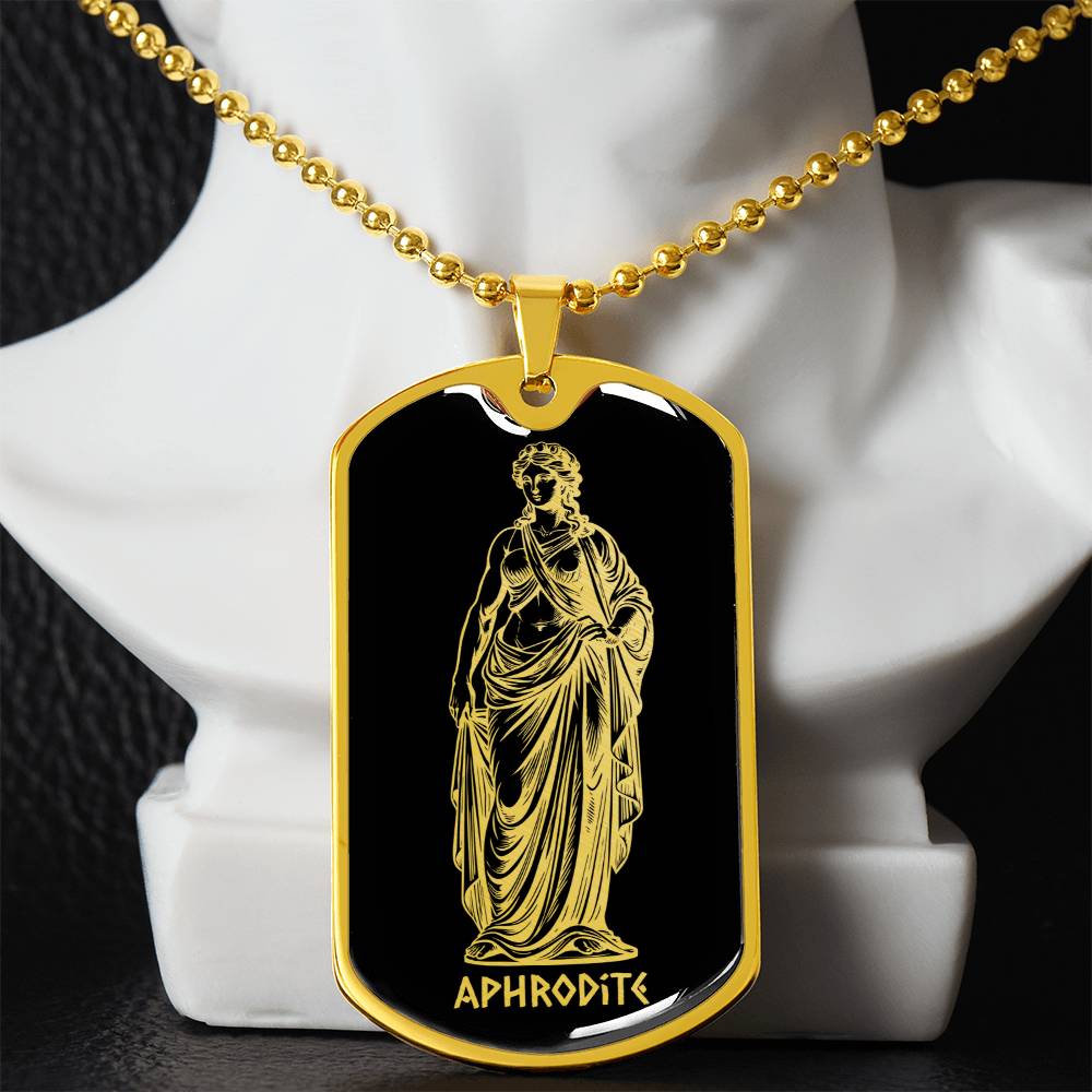 Aphrodite Dog Tag Necklace