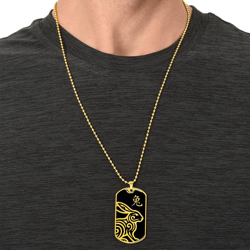 Year of the Water Rabbit Dog Tag Necklace