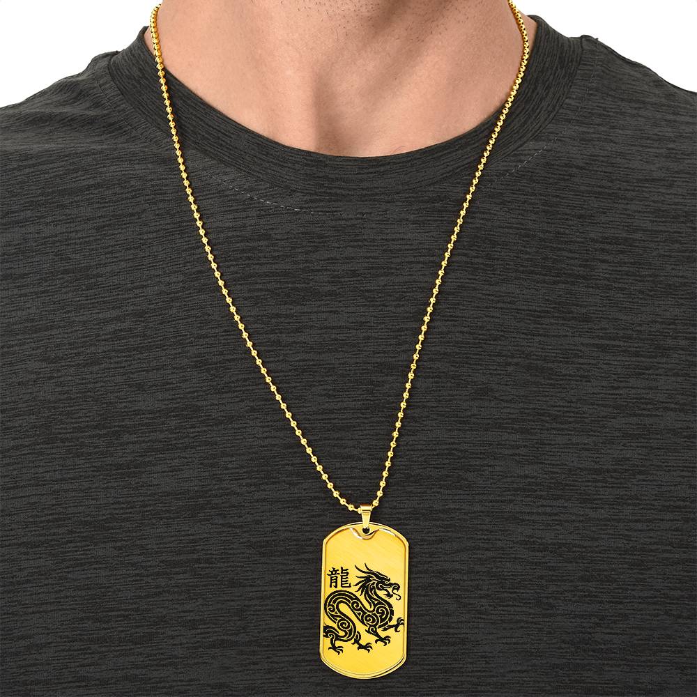 Year of the Earth Dragon Dog Tag Necklace