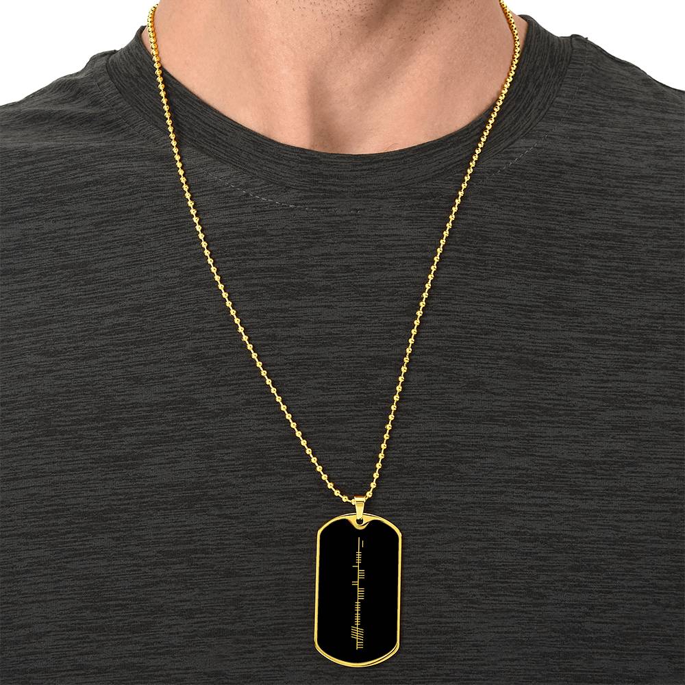 Friendship in Ogham Dog Tag Necklace