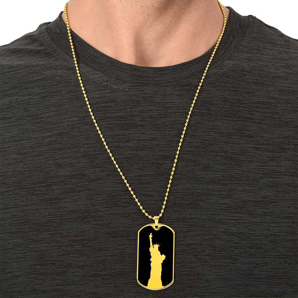 Statue of Liberty Dog Tag Necklace