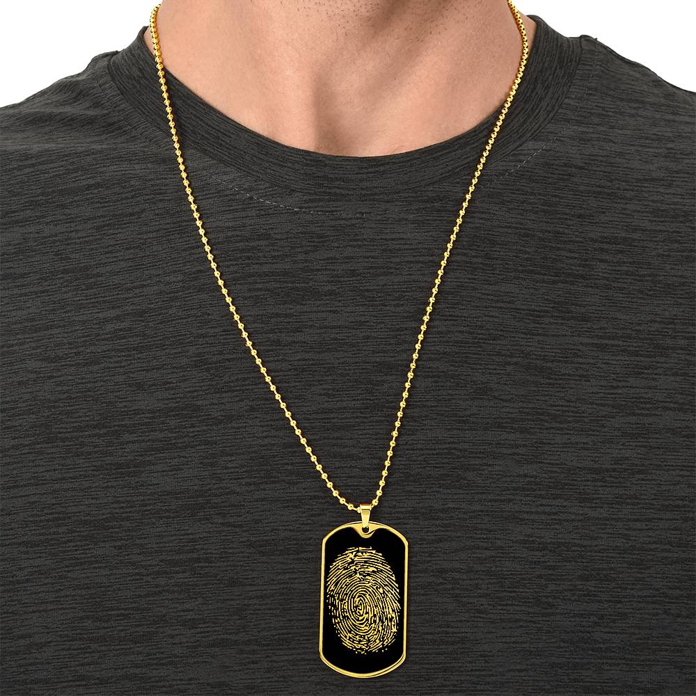 Fingerprint Dog tag Necklace