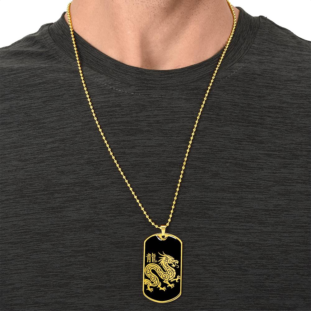 Year of the Water Dragon Dog Tag Necklace