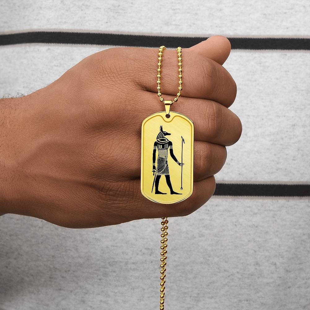 Anubis Dog Tag Necklace