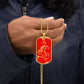 Year of the Fire Horse Dog Tag Necklace