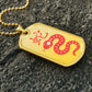 Year of the Earth Snake Dog Tag Necklace