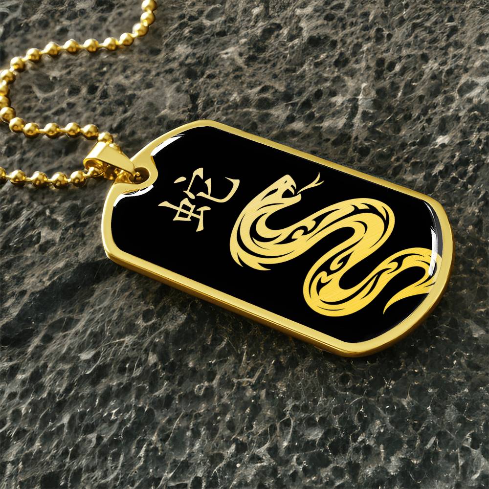 Year of the Water Snake Dog Tag Necklace