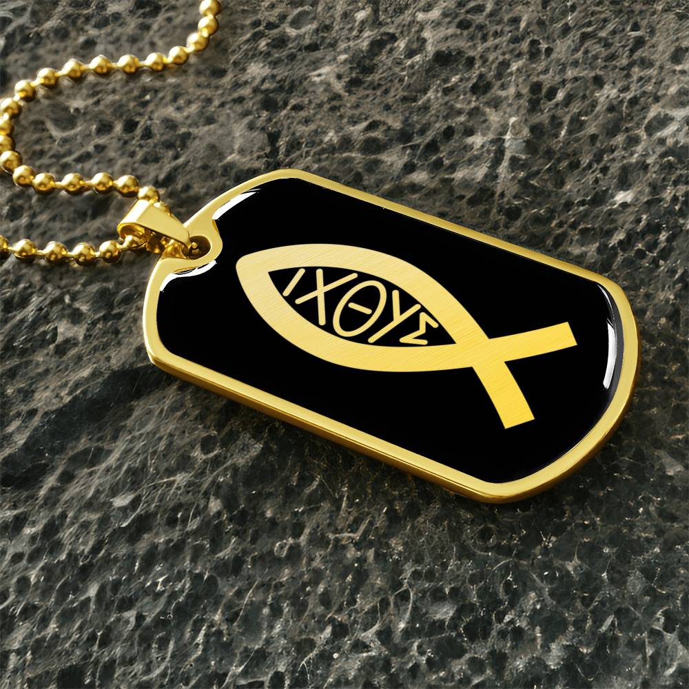Ichthys Dog Tag Necklace