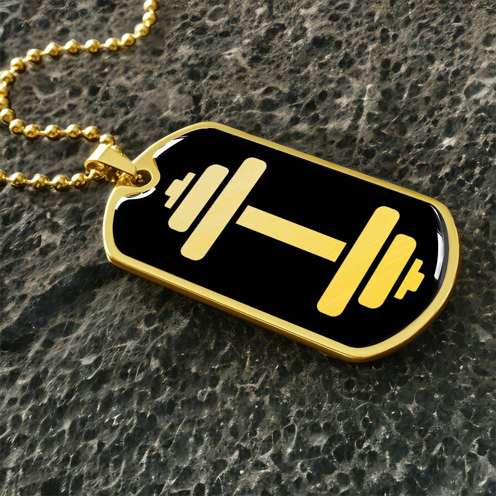 Dumbbell Dog Tag Necklace