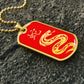 Year of the Fire Snake Dog Tag Necklace