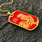 Year of the Fire Rooster Dog Tag Necklace