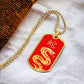Year of the Fire Snake Dog Tag Necklace