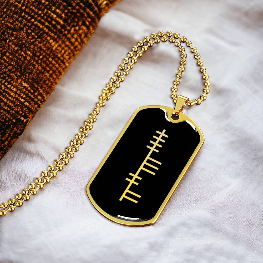 Love in Ogham Dog Tag Necklace