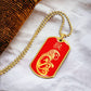 Year of the Fire Monkey Dog Tag Necklace