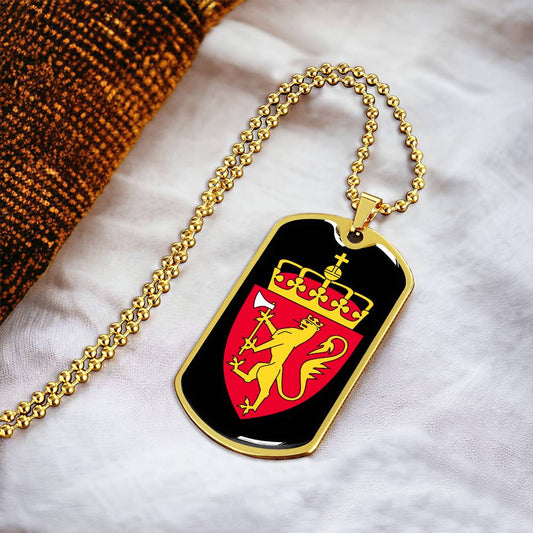 Coat of arms of Norway Dog Tag Necklace