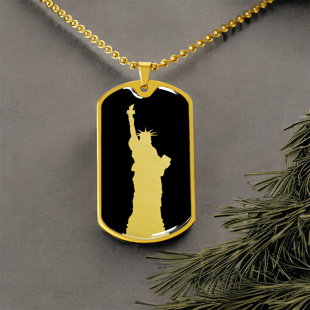 Statue of Liberty Dog Tag Necklace