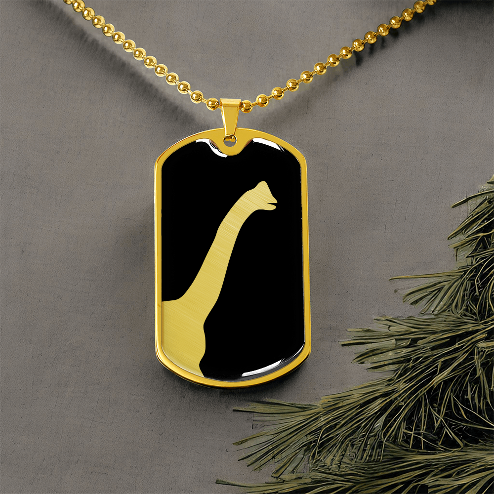 Brontosaurus Dog Tag Necklace