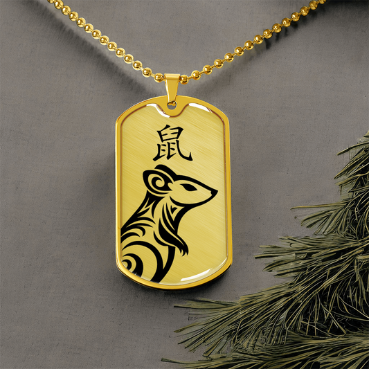 Year of the Earth Rat Dog Tag Necklace