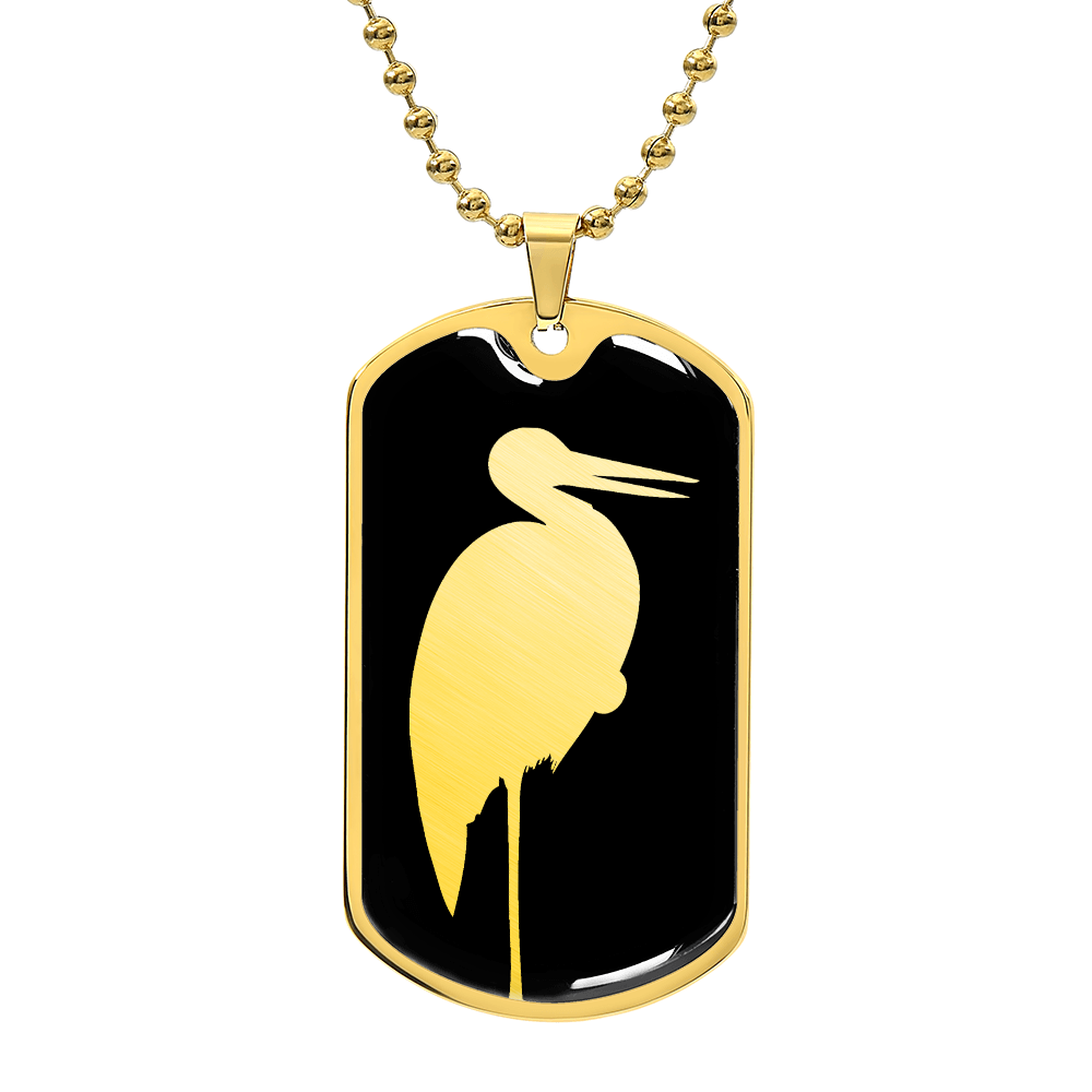 Stork Dog Tag Necklace