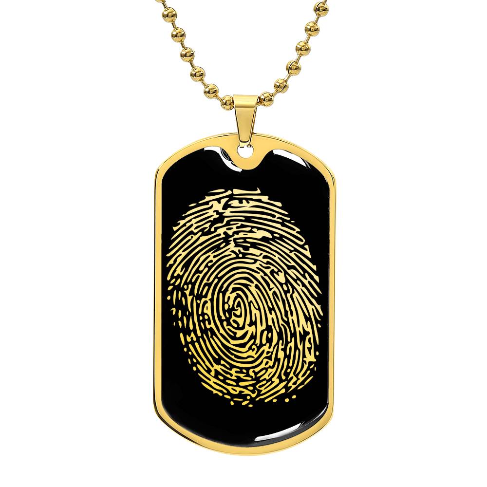 Fingerprint Dog tag Necklace